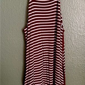 Nine Britton Maroon and White Striped dress